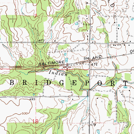Topographic Map of Township of Bridgeport, IL