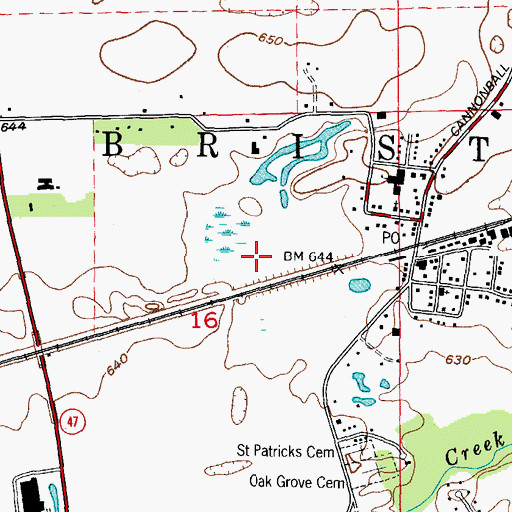 Topographic Map of Township of Bristol, IL