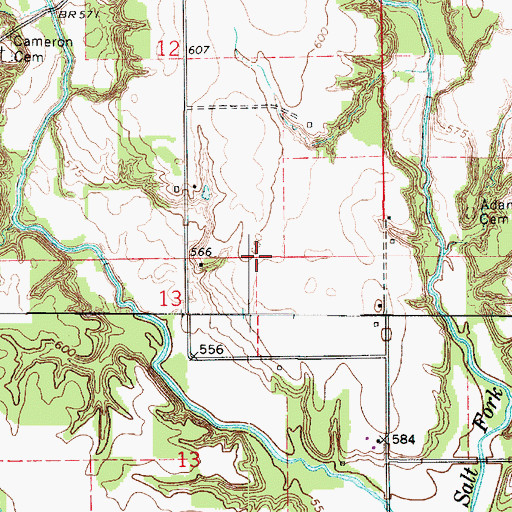 Topographic Map of Township of Brouilletts Creek, IL