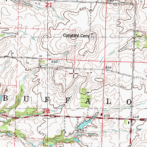 Topographic Map of Township of Buffalo Hart, IL