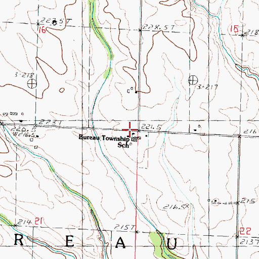 Topographic Map of Township of Bureau, IL