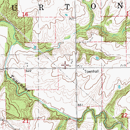 Topographic Map of Township of Burton, IL