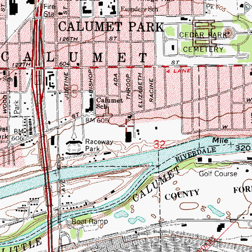Topographic Map of Township of Calumet, IL