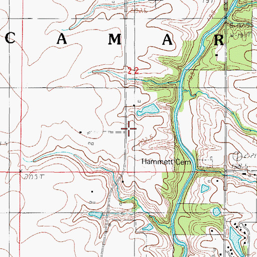 Topographic Map of Township of Camargo, IL