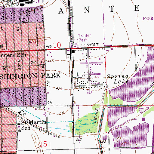 Topographic Map of Township of Canteen, IL
