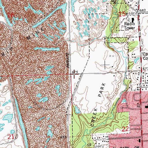 Topographic Map of Township of Canton, IL