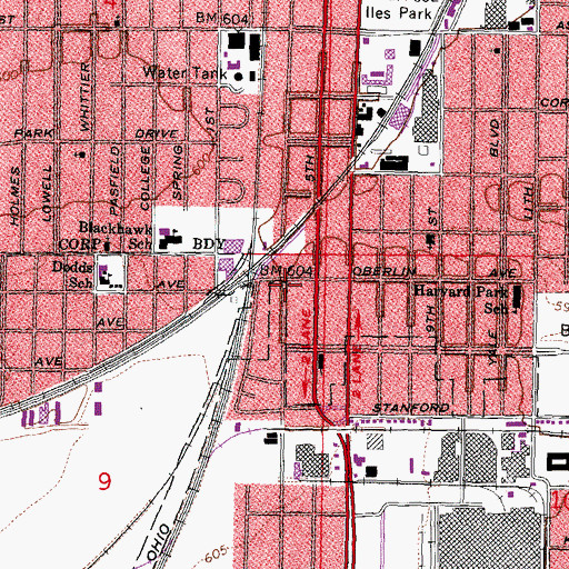 Topographic Map of Township of Capital, IL