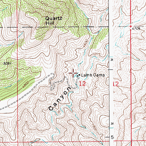 Topographic Map of Lamb Camp, AZ