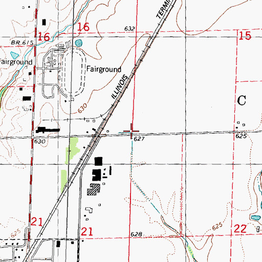 Topographic Map of Township of Carlinville, IL