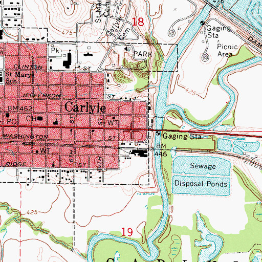 Topographic Map of Township of Carlyle, IL