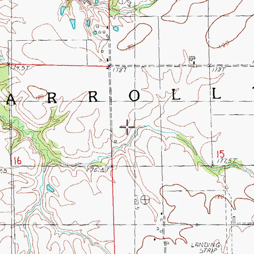 Topographic Map of Township of Carrollton, IL