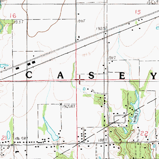 Topographic Map of Township of Casey, IL