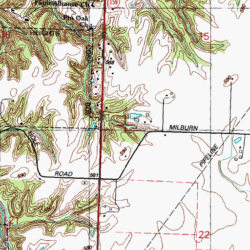 Topographic Map of Township of Caseyville, IL