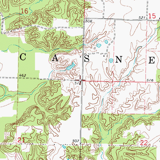 Topographic Map of Township of Casner, IL