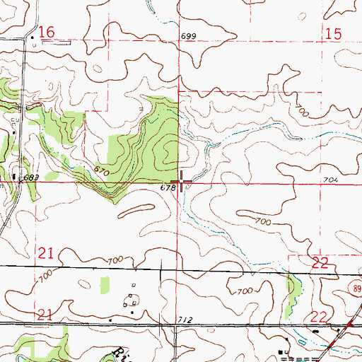 Topographic Map of Township of Cazenovia, IL