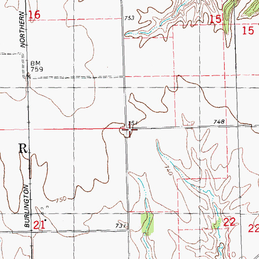 Topographic Map of Township of Cedar, IL