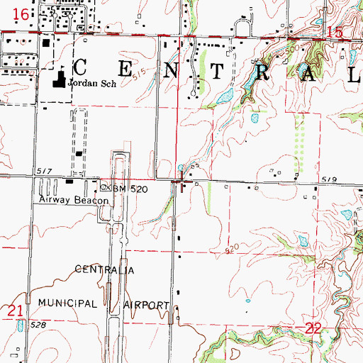 Topographic Map of Township of Centralia, IL