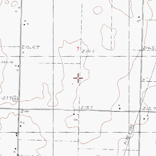 Topographic Map of Township of Cerro Gordo, IL
