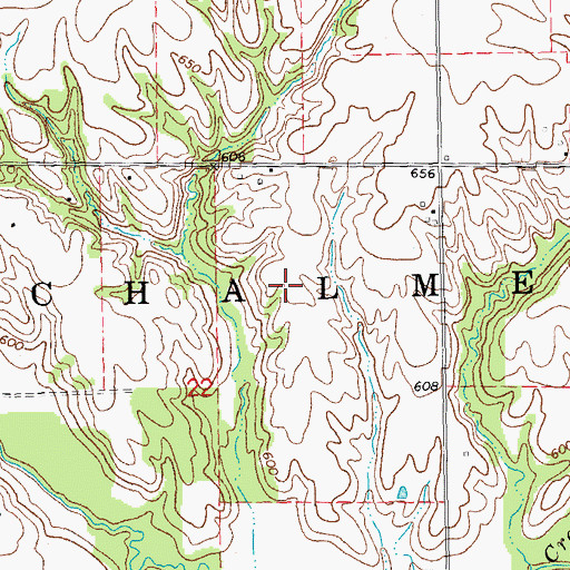Topographic Map of Township of Chalmers, IL