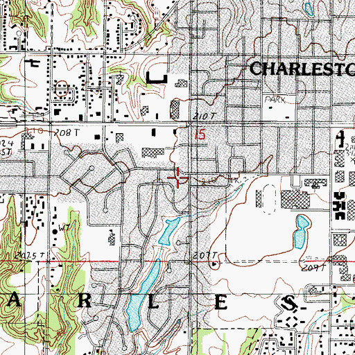 Topographic Map of Township of Charleston, IL