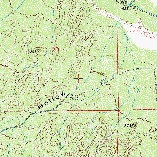 Topographic Map of Long Hollow, AZ