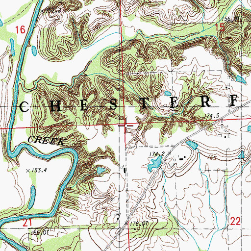 Topographic Map of Township of Chesterfield, IL