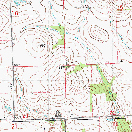 Topographic Map of Township of Chestnut, IL