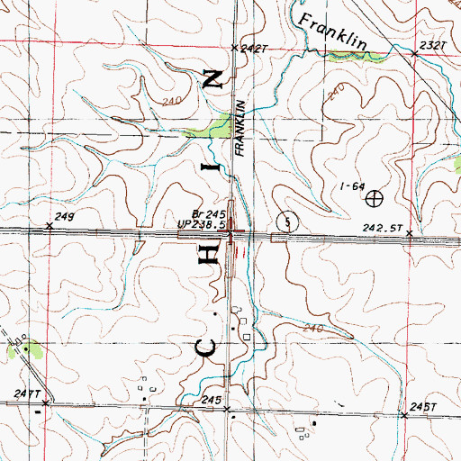 Topographic Map of Township of Franklin Grove, IL