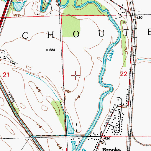 Topographic Map of Township of Chouteau, IL