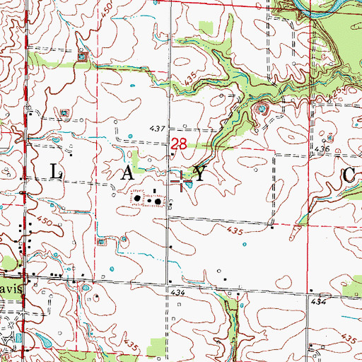 Topographic Map of Township of Clay City, IL