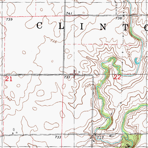 Topographic Map of Township of Clintonia, IL