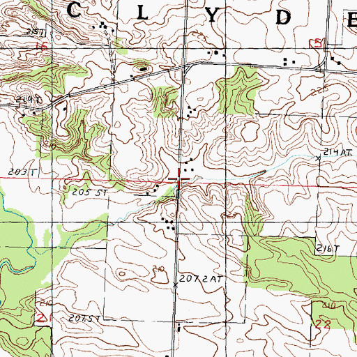 Topographic Map of Township of Clyde, IL