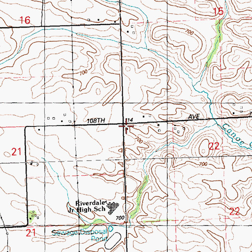 Topographic Map of Township of Coe, IL