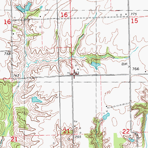 Topographic Map of Township of Coldbrook, IL