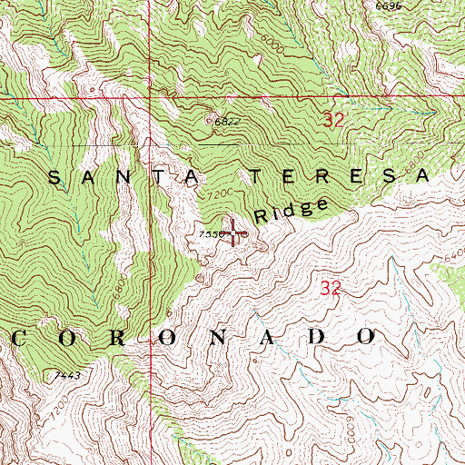 Topographic Map of Pinnacle Ridge, AZ