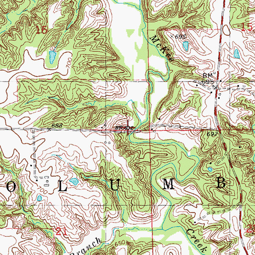 Topographic Map of Township of Columbus, IL