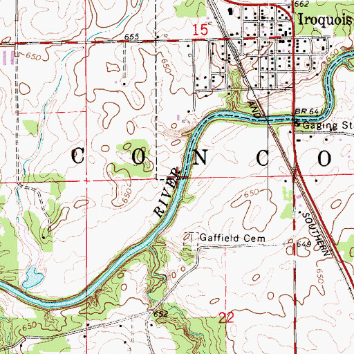 Topographic Map of Township of Concord, IL