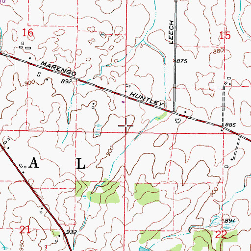 Topographic Map of Township of Coral, IL