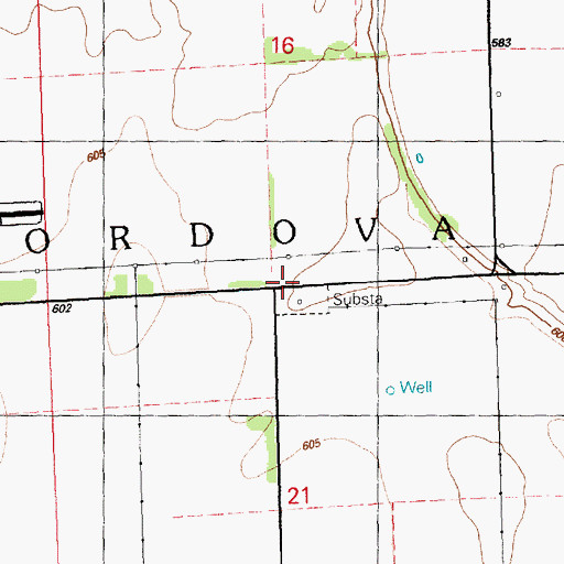 Topographic Map of Township of Cordova, IL