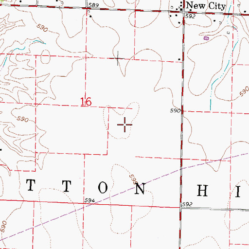 Topographic Map of Township of Cotton Hill, IL