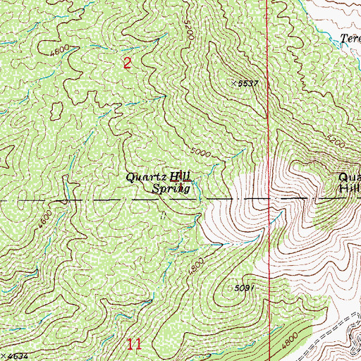 Topographic Map of Quartz Hill Spring, AZ