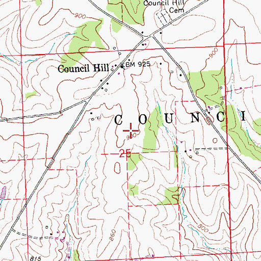 Topographic Map of Township of Council Hill, IL