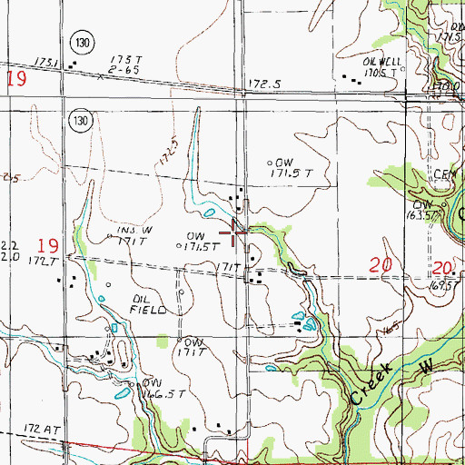 Topographic Map of Township of Crooked Creek, IL