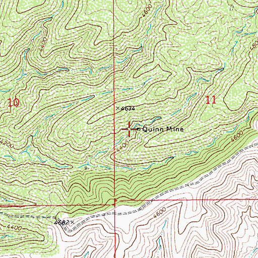 Topographic Map of Quinn Mine, AZ