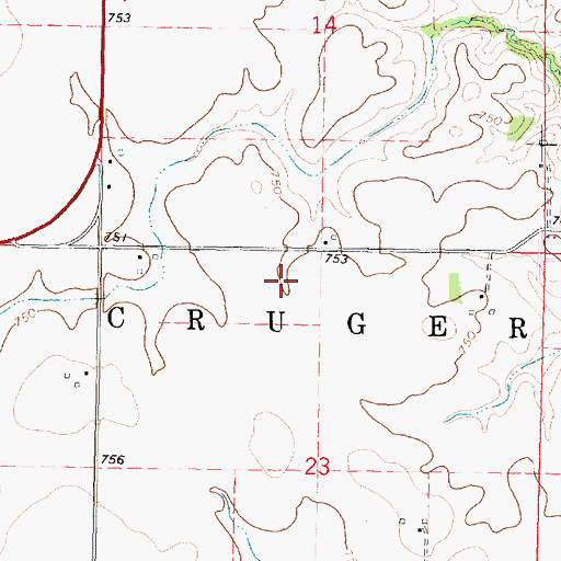 Topographic Map of Township of Cruger, IL