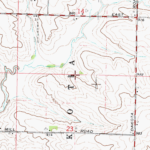 Topographic Map of Township of Dakota, IL