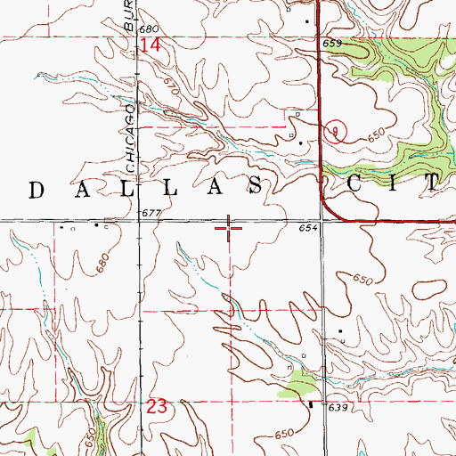 Topographic Map of Township of Dallas City, IL