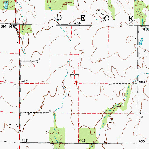 Topographic Map of Township of Decker, IL