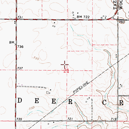 Topographic Map of Township of Deer Creek, IL