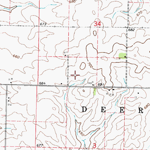 Topographic Map of Township of Deer Park, IL